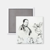 Drei Selbstportraits und Profile Magnet (Vorderseite/Rückseite)