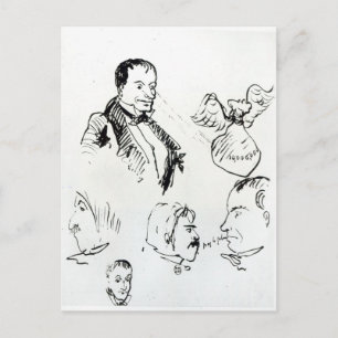 Drei Selbstportraits und Profile Postkarte