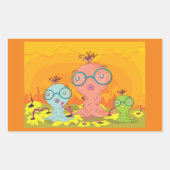 Drei seltsame Kreaturen, die Sticker werden (Vorderseite)