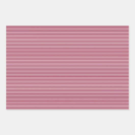 Drei Shades Red Stripes Geschenkpapier Set (Vorderseite)