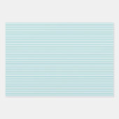 Drei Shades türkise Streifen Geschenkpapier Set (Vorderseite 2)