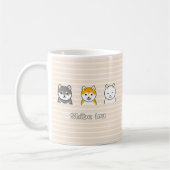 Drei Shiba Inu Dog Friends Pixel Art Coffee Tasse (Links)