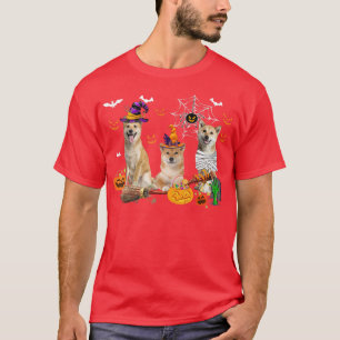 Drei Shiba-Inu-Hunde Hexenhamme Halloween-Mummy Be T-Shirt