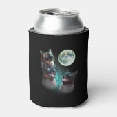 Drei siamesische Katzen heulen am MondsonnenHallow Dosenkühler (Kanne Vorderseite)