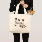 Drei siamesische Katzen Jumbo Stoffbeutel (Vorderseite (Produkt))