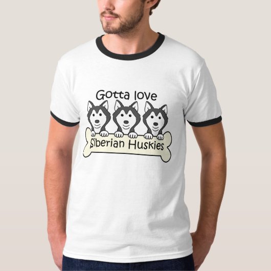 Drei sibirischer Huskies T-Shirt (Vorderseite)