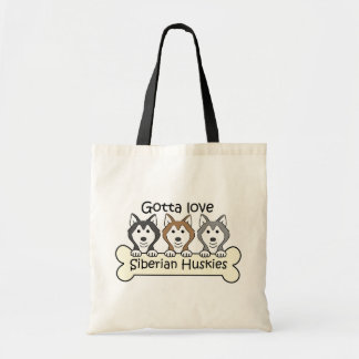 Drei sibirischer Huskies Tragetasche