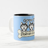 Drei sibirischer Huskies Zweifarbige Tasse (Vorderseite Links)