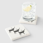 Drei Silhouetten Elche Untersetzer (Seitenansicht)