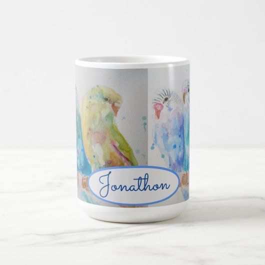 Drei Sitze auf der zweitgrößten blauen Tasse (Mittel)