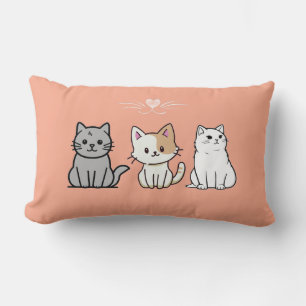 Drei sitzende Katzen-Illustrationen Lendenkissen