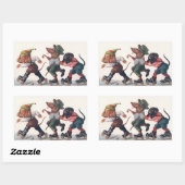 Drei Skaten-Dackeln - ein lustiges Tier Rechteckiger Aufkleber (Blatt)