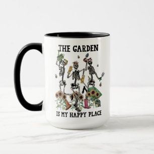 Drei Skelette Tanzgarten ist mein glücklicher Ort Tasse