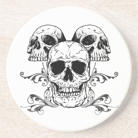 Drei-Skull-Achterbahn Untersetzer (Vorne)