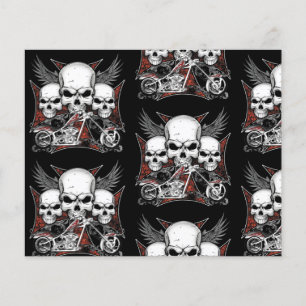 Drei Skull-Chopper-Motorrad-Scrapbook-Papier