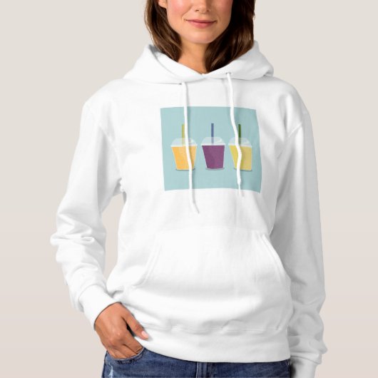 Drei Smoothies farbenfrohe Getränke Hoodie (Vorderseite)