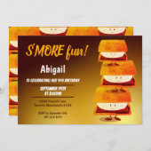 Drei S'mores Cartoon Kindergeburtstag Einladung (Vorne/Hinten)