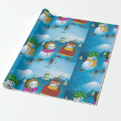 Drei Snowman Wrapping Paper Geschenkpapier (Ungerollt)