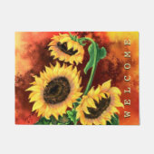 Drei Sonnenblumen Begrüßung - Malerei Fußmatte (Vorderseite)