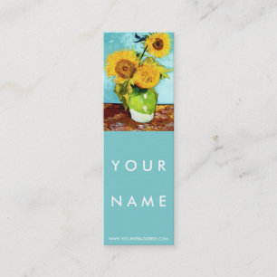 Drei Sonnenblumen durch Van Gogh dünn Mini Visitenkarte