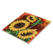 Drei Sonnenblumen, gestrichen Fliese (Seite)