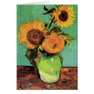 Drei Sonnenblumen in einem Vase durch Vincent van
