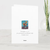 Drei Sonnenblumen in einer Vase Karte (Rückseite)