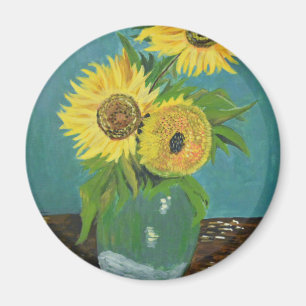 Drei Sonnenblumen in einer Vase, van Gogh Magnet