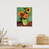 Drei Sonnenblumen in einer Vase von Van Gogh Poster (Küche)