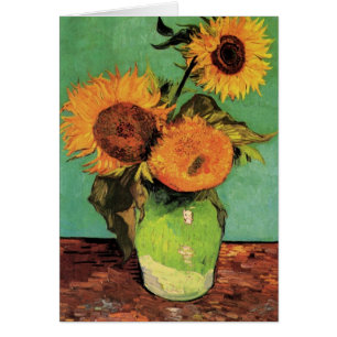 Drei Sonnenblumen in einer Vase von Vincent van Go
