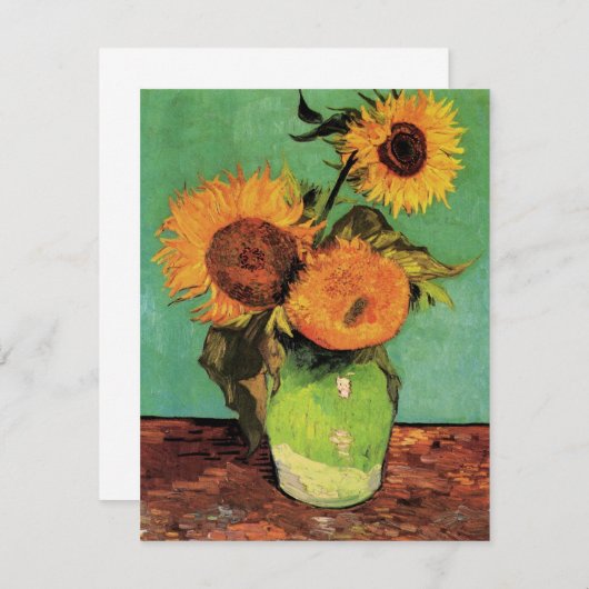 Drei Sonnenblumen in einer Vase von Vincent van Go (Vorne/Hinten)