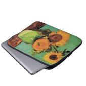 Drei Sonnenblumen in einer Vase von Vincent van Go Laptopschutzhülle (Vorne Knopf)