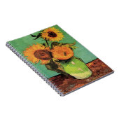 Drei Sonnenblumen in einer Vase von Vincent van Go Notizblock (Rechte Seite)