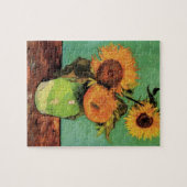 Drei Sonnenblumen in einer Vase von Vincent van Go Puzzle (Horizontal)