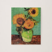 Drei Sonnenblumen in einer Vase von Vincent van Go Puzzle (Vertikal)