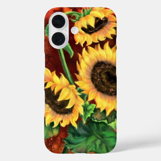 Drei Sonnenblumen iPhone-Case-Malerei Case-Mate iPhone Hülle (Rückseite)