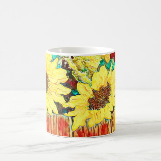 Drei Sonnenblumen Kaffeetasse (Mittel)