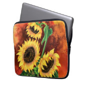 Drei Sonnenblumen Laptop-Sieb - Malerei Laptopschutzhülle (Vorderseite Links)