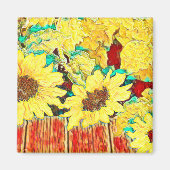 Drei Sonnenblumen Magnet (Vorne)