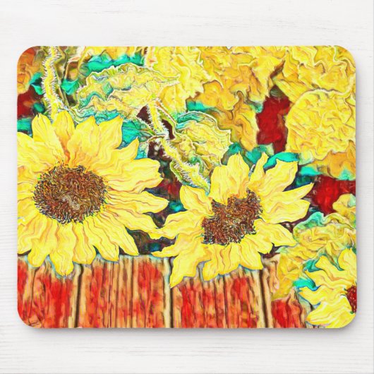 Drei Sonnenblumen Mousepad (Vorne)