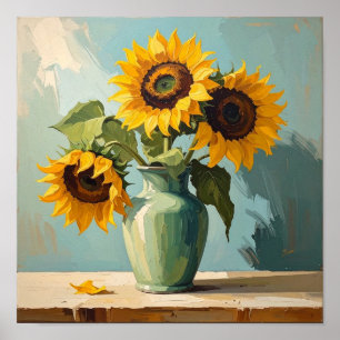 Drei Sonnenblumen nach Van Gogh Poster