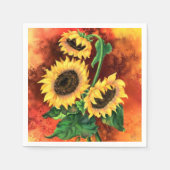 Drei Sonnenblumen Napkins Serviette (Vorderseite)