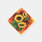 Drei Sonnenblumen Napkins Serviette (Ecke)