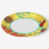 Drei Sonnenblumen Pappteller (Schrägansicht)