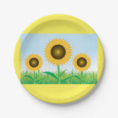Drei Sonnenblumen Pappteller (Vorderseite)