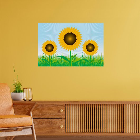Drei Sonnenblumen-Poster Poster