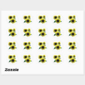 Drei Sonnenblumen Runder Aufkleber (Blatt)