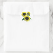 Drei Sonnenblumen Runder Aufkleber (Tasche)