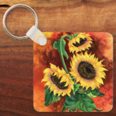 Drei Sonnenblumen Schlüsselanhänger Malerei (Vorderseite)