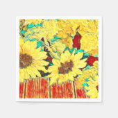 Drei Sonnenblumen Serviette (Vorderseite)